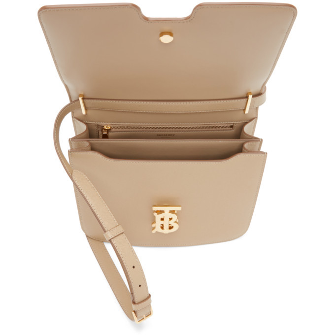 Burberry, Bags, Burberry Tb Grainy Leather Crossbody Bag Beige