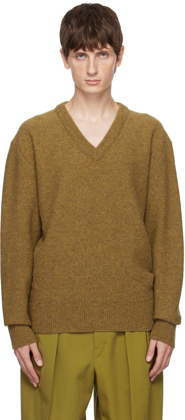 LEMAIRE Yellow V-Neck Sweater Lemaire