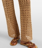 Anna Kosturova Crochet cotton wide-leg pants