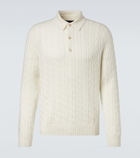 Arch4 Cable-knit cashmere polo sweater