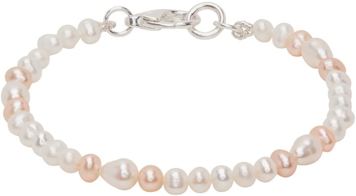 Photo: Hatton Labs SSENSE Exclusive Pink & White Pearl Droplet Bracelet