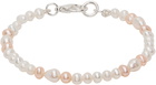 Hatton Labs SSENSE Exclusive Pink & White Pearl Droplet Bracelet