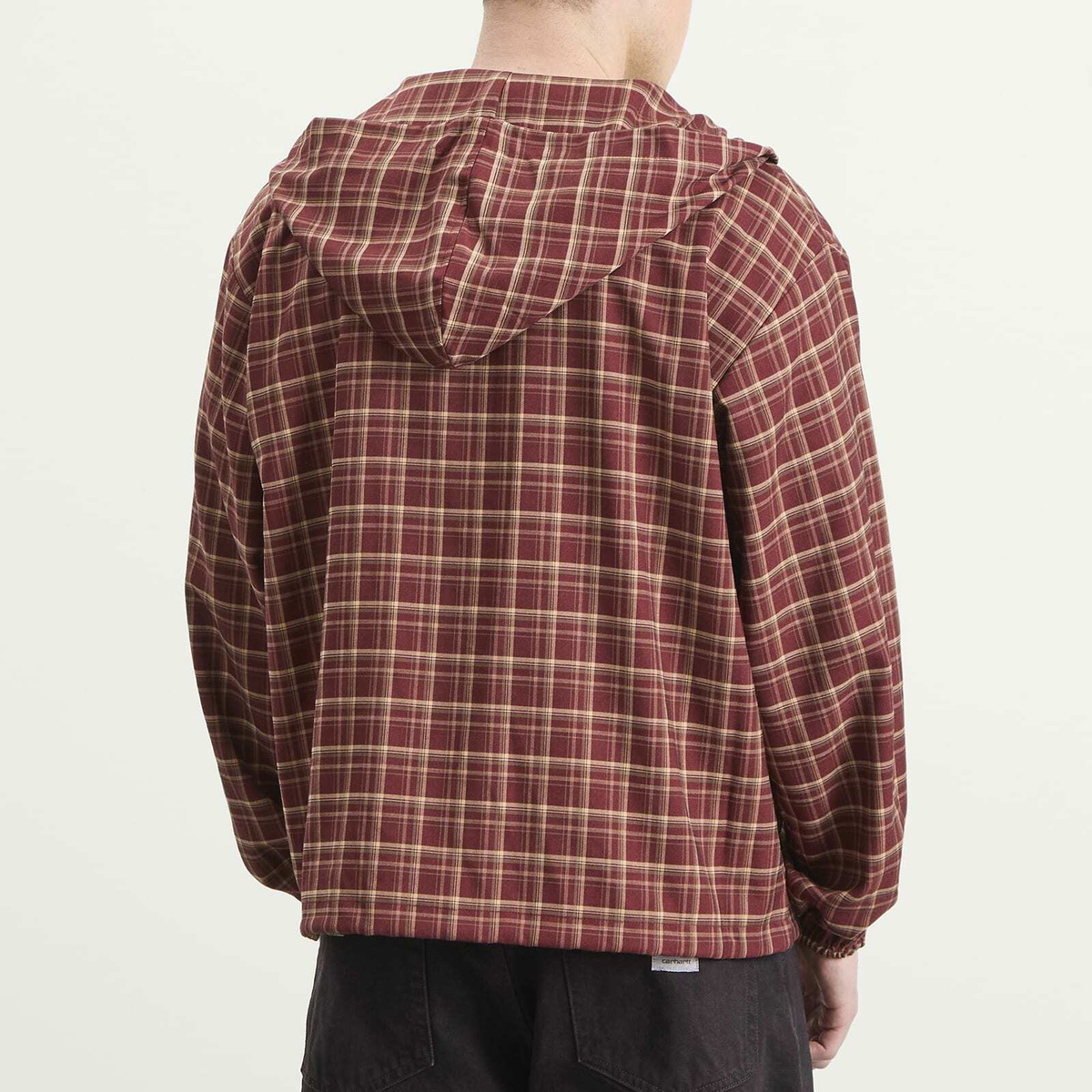 Pleasures Men's Mallard Plaid Zip Hoodie in Red