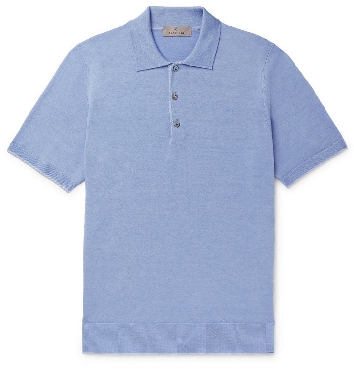 Photo: Canali - Slim-Fit Contrast-Tipped Wool Polo Shirt - Men - Lilac