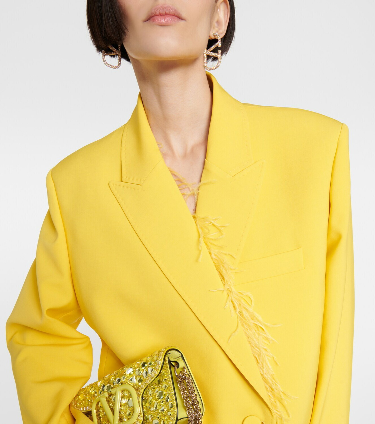 the virgins tweed feather cuff jacket