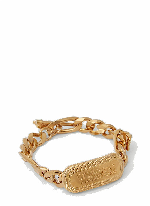 Photo: Versace Logo Nameplate Bracelet male Gold