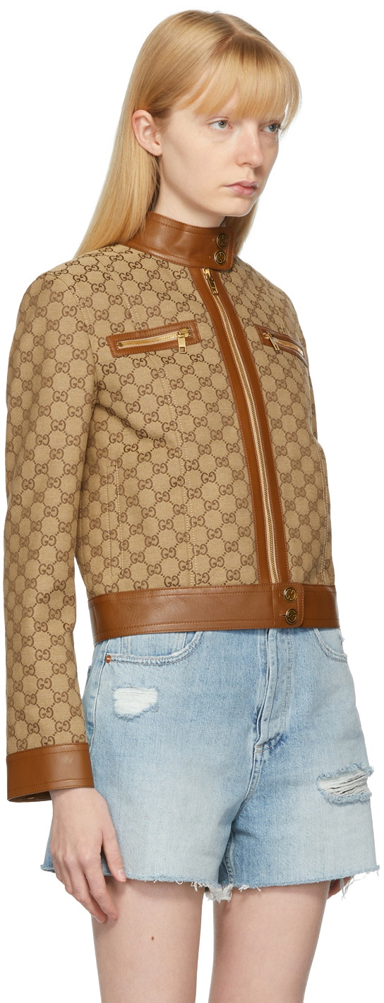 Gucci Canvas-Leather Logo Blazer