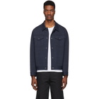 Harris Wharf London Navy Overshirt Jacket