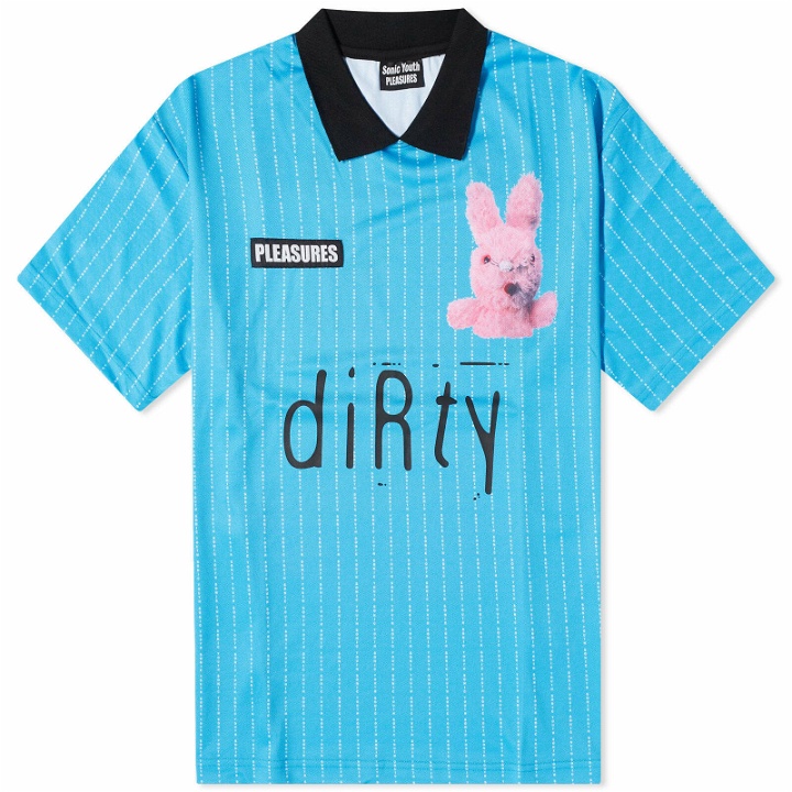 Photo: Pleasures Men's Bunny Soccer Jersey in Blue