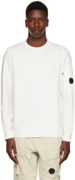 C.P. Company White Diagonal Raised Sweatshirt