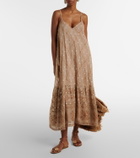 Juliet Dunn Embellished cotton midi dress