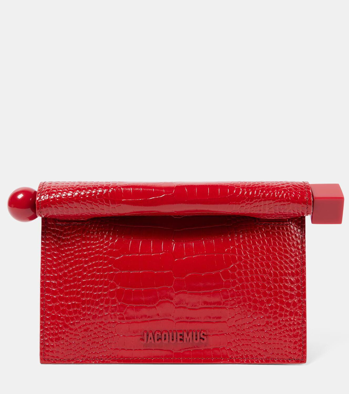 Jacquemus Rond Carré Small croc-effect leather clutch Jacquemus