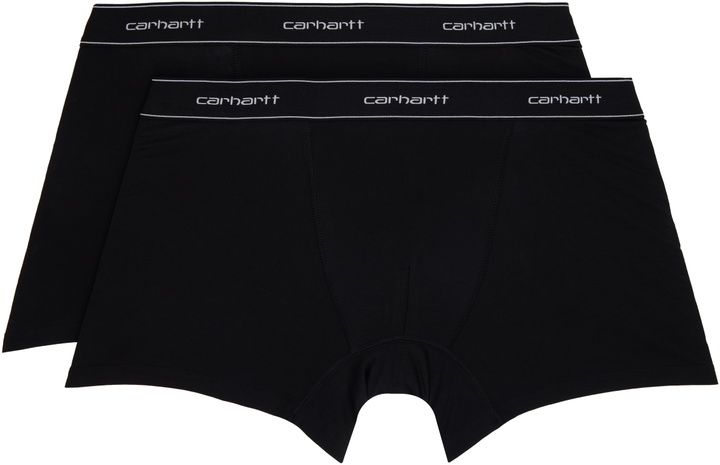 Photo: Carhartt Work In Progress Two-Pack Black Cotton Trunk Boxer Briefs