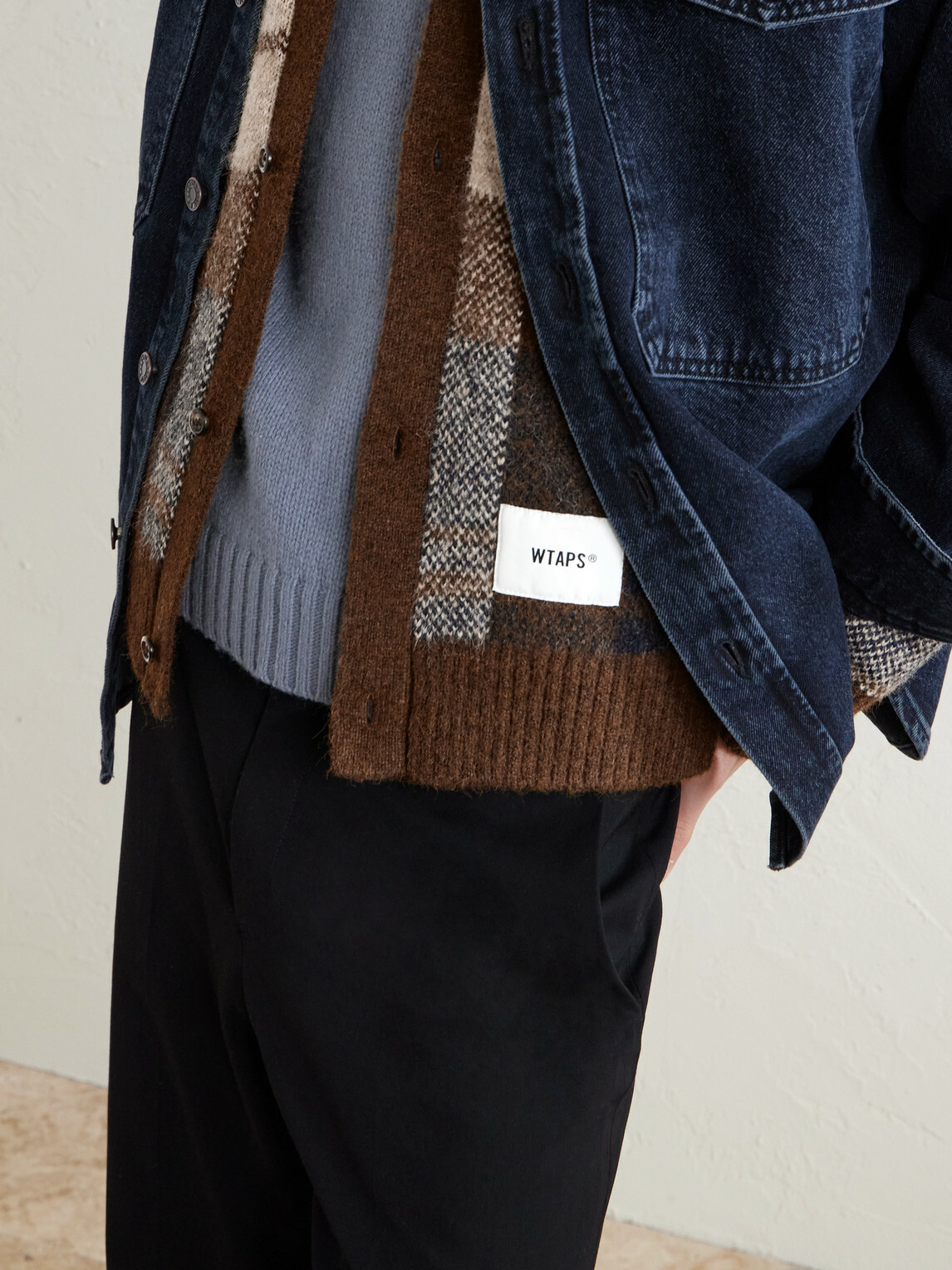 WTAPS - Palmer Logo-Appliquéd Checked Jacquard-Knit Cardigan - Brown