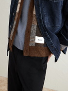 WTAPS - Palmer Logo-Appliquéd Checked Jacquard-Knit Cardigan - Brown