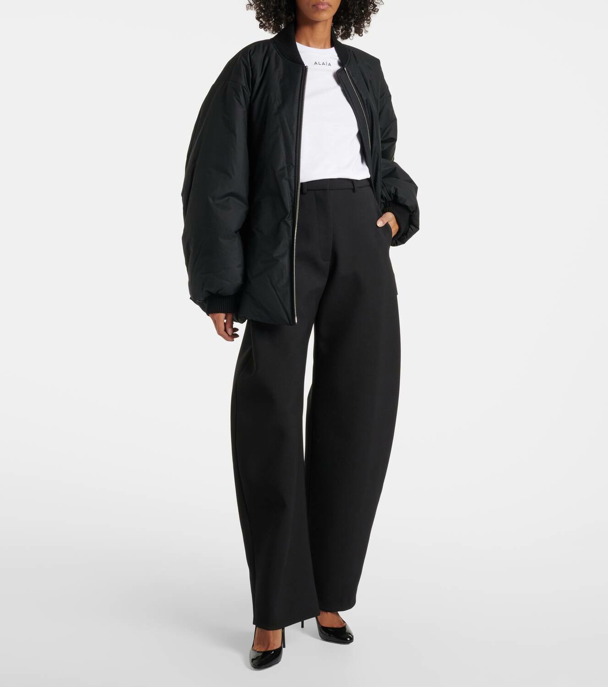 Alaïa Printed cotton jersey T-shirt