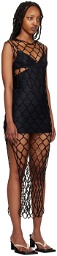MISBHV Black Crochet Maxi Dress