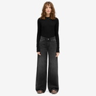 Represent Women's High Rise Wide Leg Jeans in Washed Black