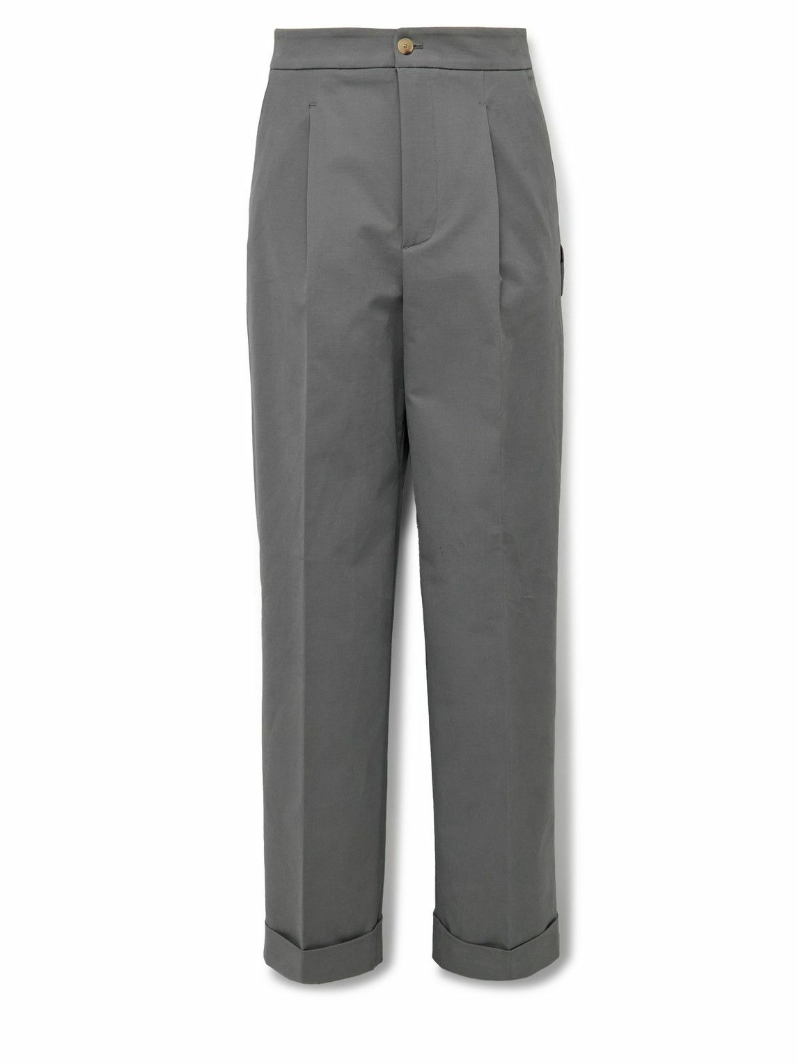 パンツ UMIT BENAN Trousers UMIT BENAN B - Straight-Leg Cotton-Poplin Drawstring