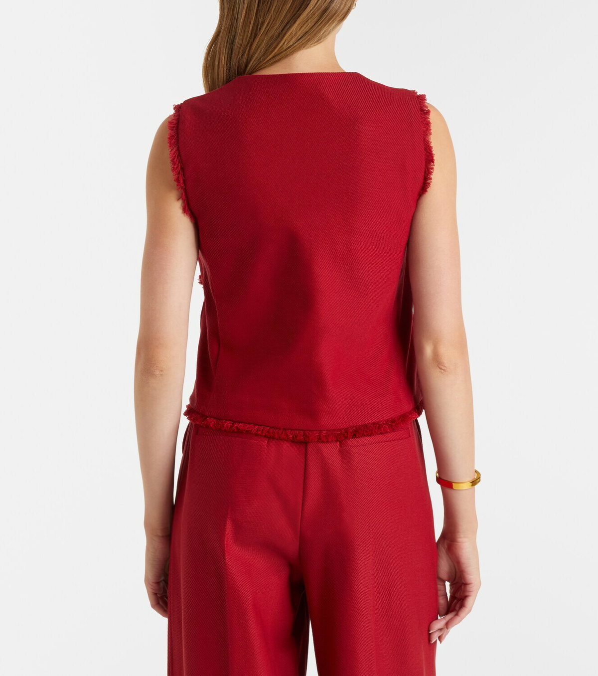Max Mara Sumero fringed cotton gabardine vest