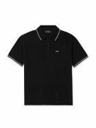 AMIRI - Logo-Embroidered Cotton-Piqué Polo Shirt - Black