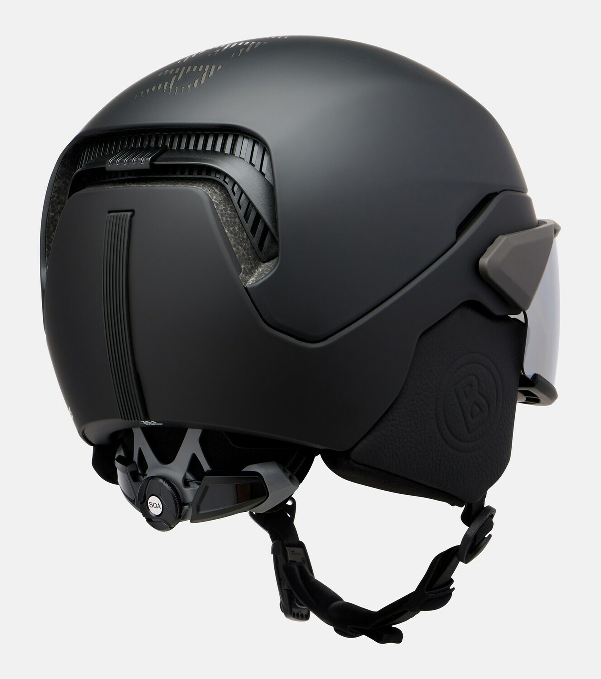 Bogner Logo leather-trimmed ski helmet