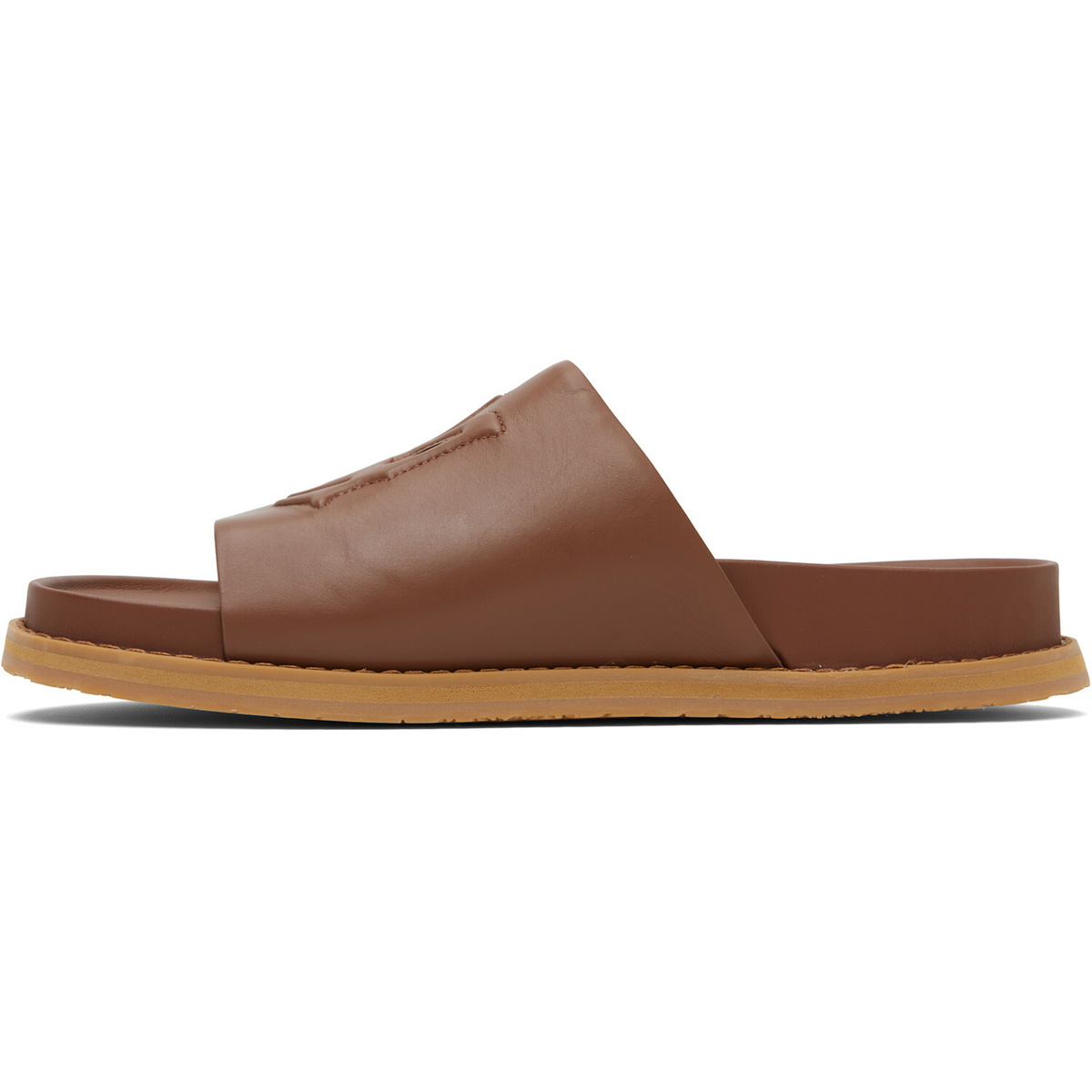 AMIRI Tan MA Leather Pool Slides