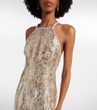 Elie Saab Sequined silk-blend gown