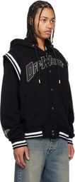 Off-White Black Fleece 00 Varsity Bomber Jacket