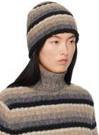 ERL Brown & Black Striped Beanie