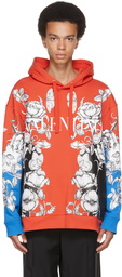 Valentino Orange & Blue Dark Blooming Logo Hoodie