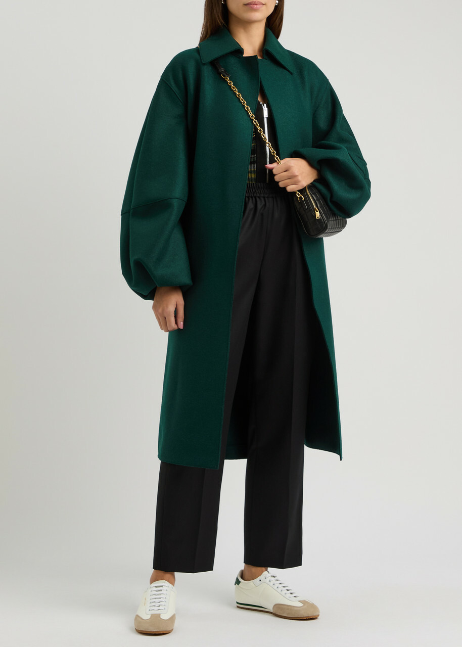 Harris Wharf London Belted Wool Coat Green
