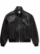 Bottega Veneta - Intrecciato Leather Blouson Jacket - Brown