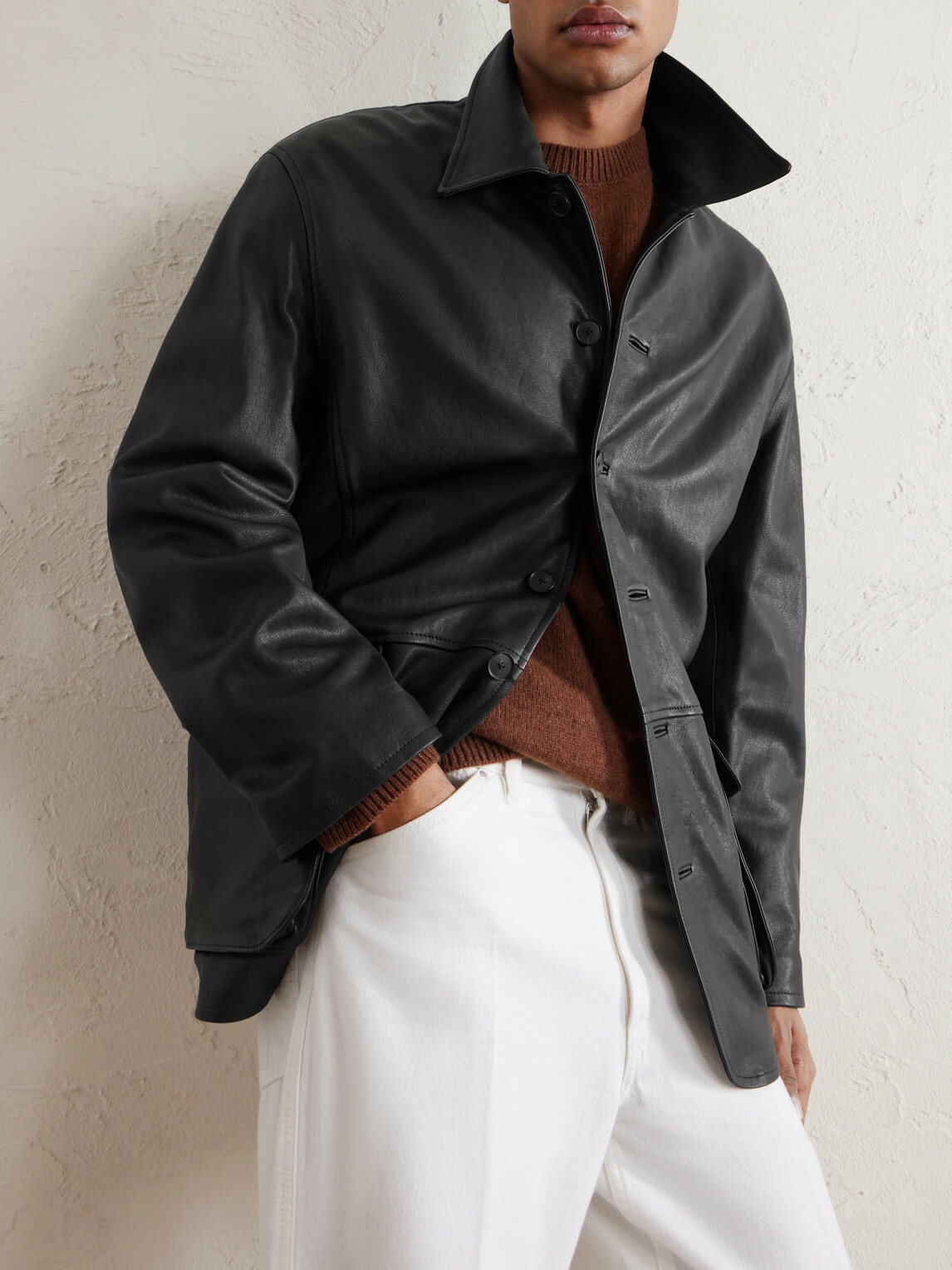 Auralee - Full-Grain Leather Jacket - Black