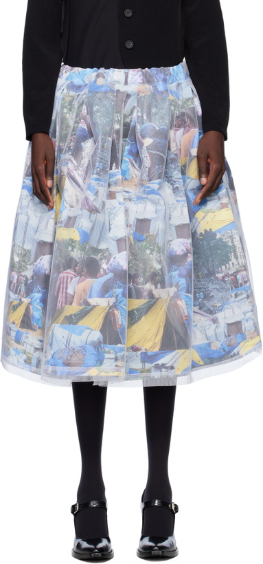 Photo: Comme des Garçons Multicolor Nylon Tulle & Paper Midi Skirt