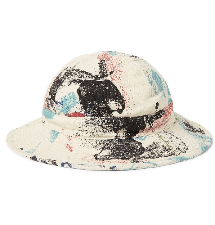 Photo: OrSlow - Paint-Splattered Denim Bucket Hat - Multi