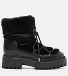 Hogan Shearling-trimmed leather snow boots