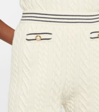 Alessandra Rich Embellished cotton-blend knit shorts