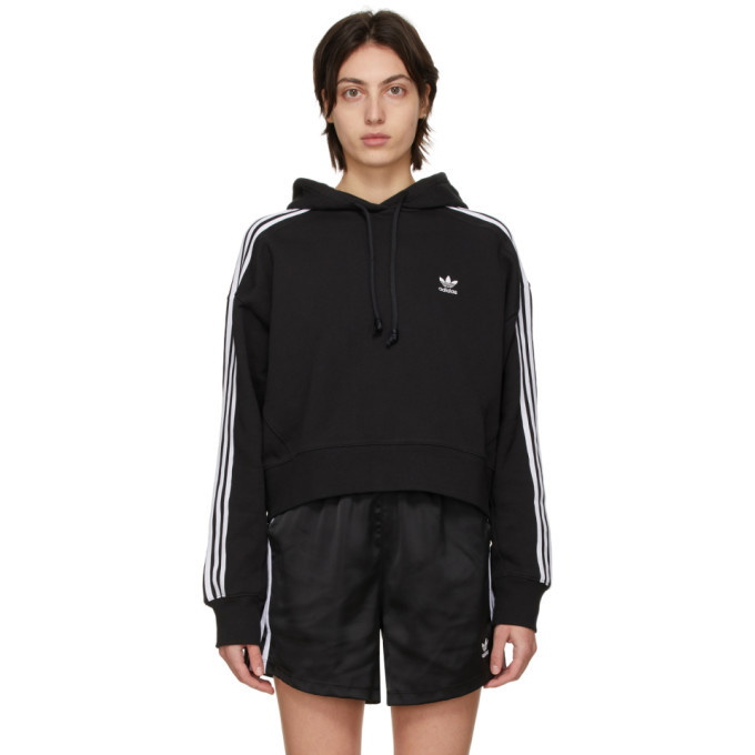 Photo: adidas Originals Black Adicolor Classics Crop Hoodie