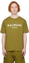 Balmain Khaki Printed T-Shirt