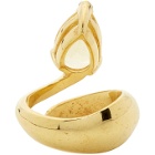 Alan Crocetti SSENSE Exclusive Gold and Yellow Citrine Alien Ring