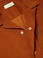 Altea - Barlow Convertible-Collar Cotton-Corduroy Shirt - Orange