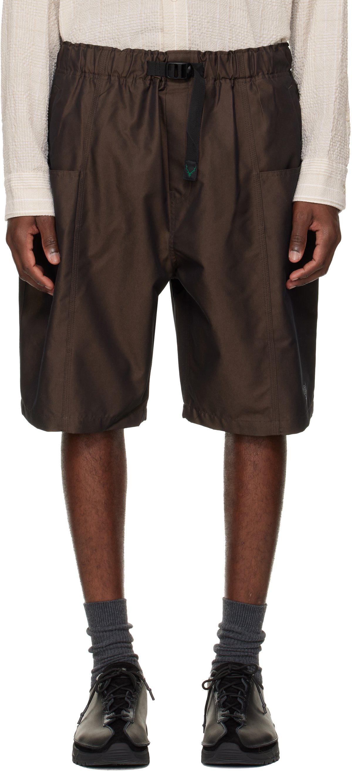 South2 West8 Brown Belted C.S. Shorts