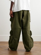 READYMADE - Wide-Leg Cotton Cargo Trousers - Green