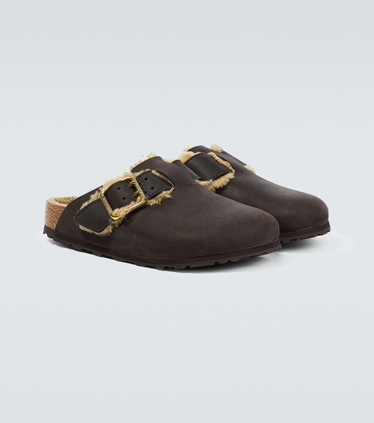 Birkenstock Boston nubuck and shearling clogs