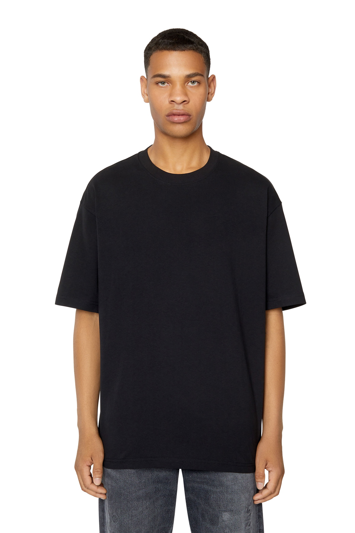 Diesel T-shirt with back maxi D logo - T-Shirts Mens in Black Diesel