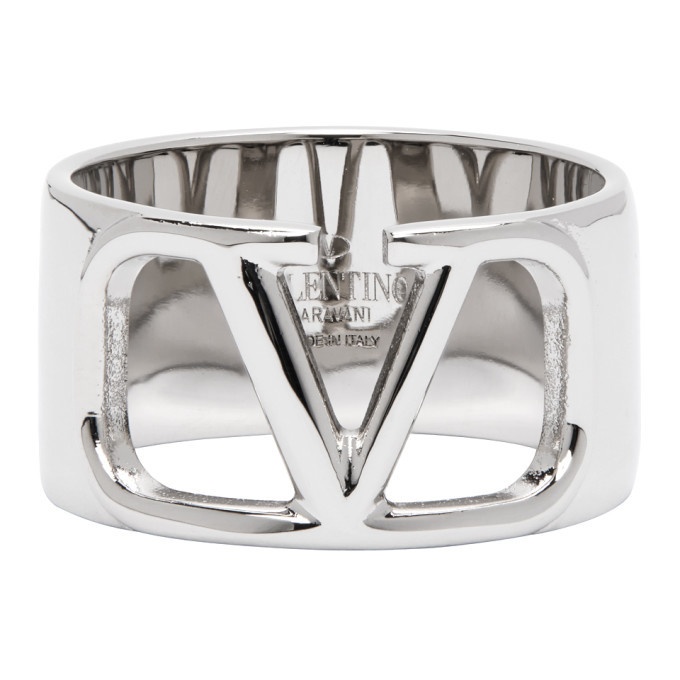 Valentino Garavani Vlogo Chain Ring - Silver