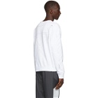 Off-White White and Silver Diagonal Unfinished Slim Sweatshirt