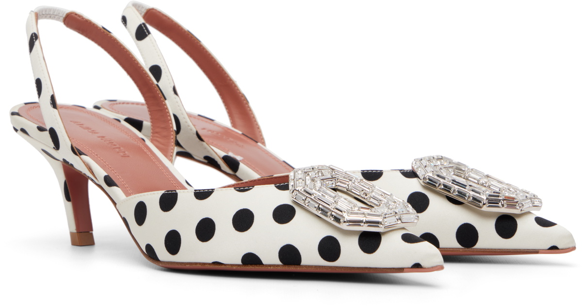 Amina Muaddi White Camelia Sling 60 Heels