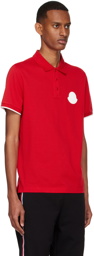 Moncler Red Cotton Polo